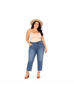 New Seven7 Loose Size 16 Straight Jeans High Rise Fitted Hips